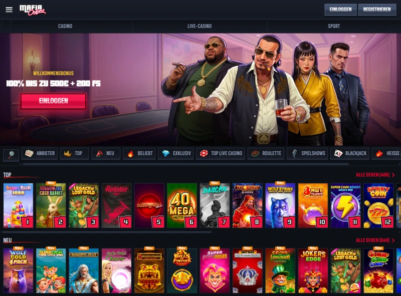 mafiacasino home page